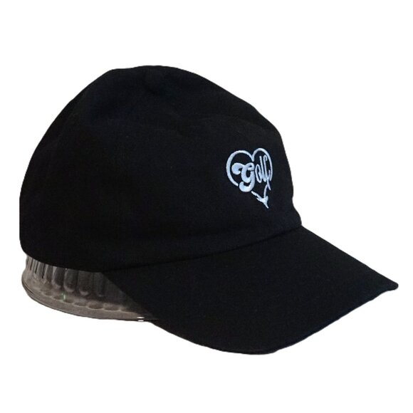 Adidas Novelty Black Golf Hat White Heart Embroidered Design on Front Women’s OS - Picture 1 of 12